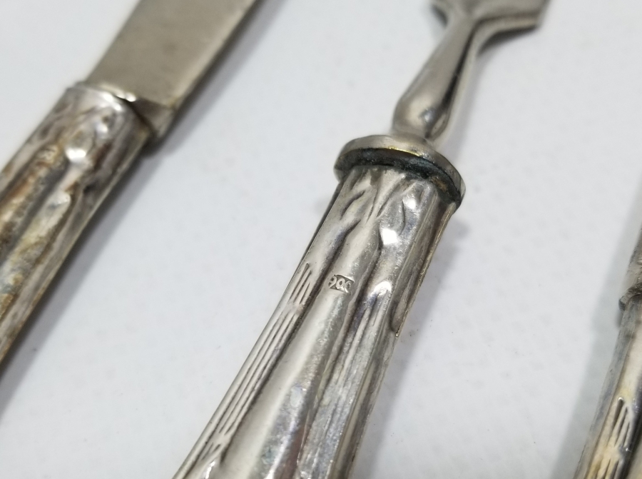 GÜMÜŞ SAPLI ANTİKA ÇATAL BIÇAK LOTU