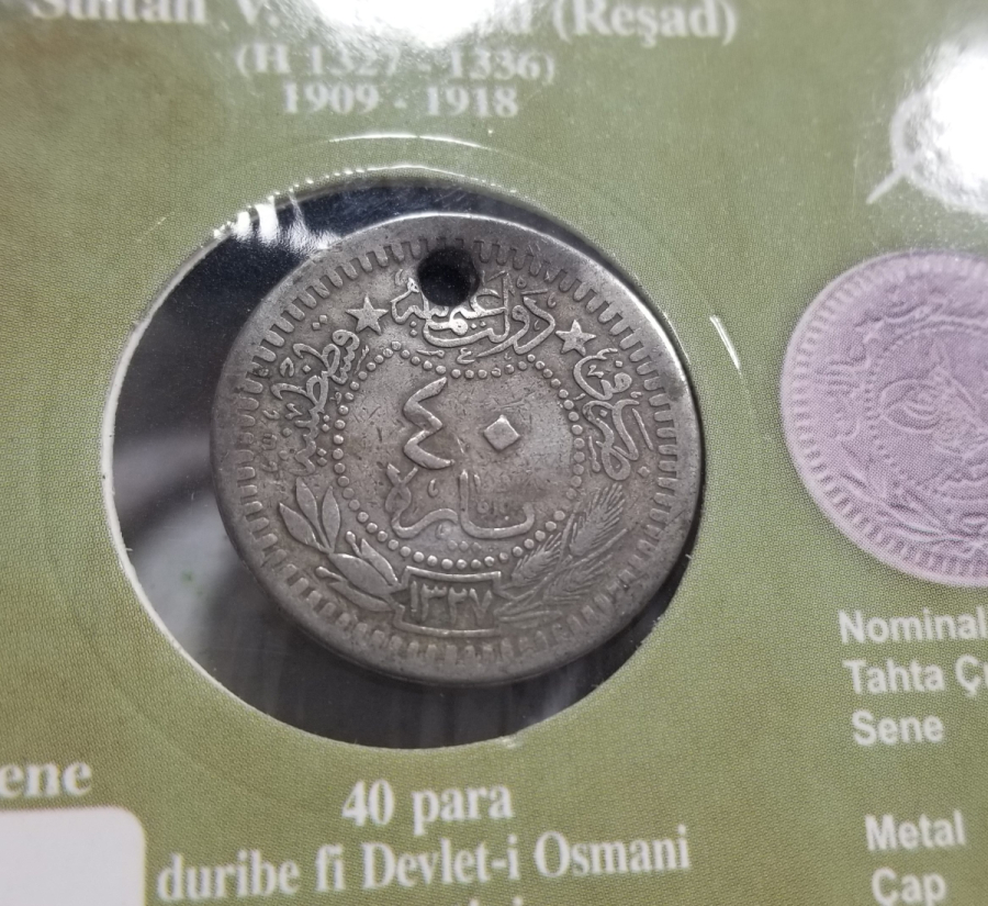 MEHMET REŞAT HAN DÖNEMİ KOLEKSİYONLUK NİKEL 40 PARA