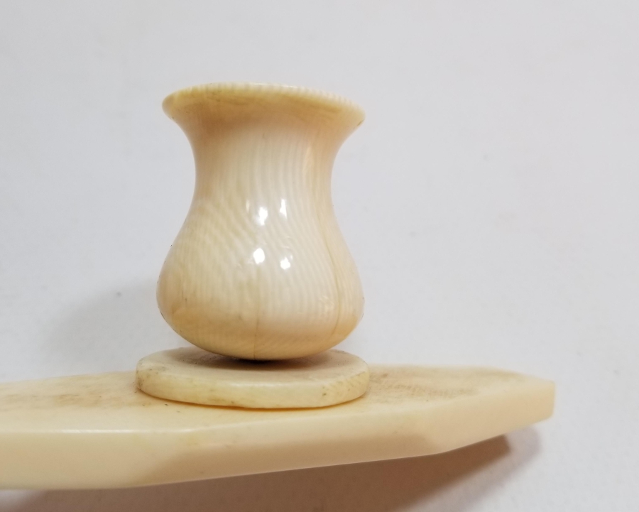 OSMANLI DÖNEMİ LALE FORMLU FİLDİŞİ HATTAT MUMLUĞU