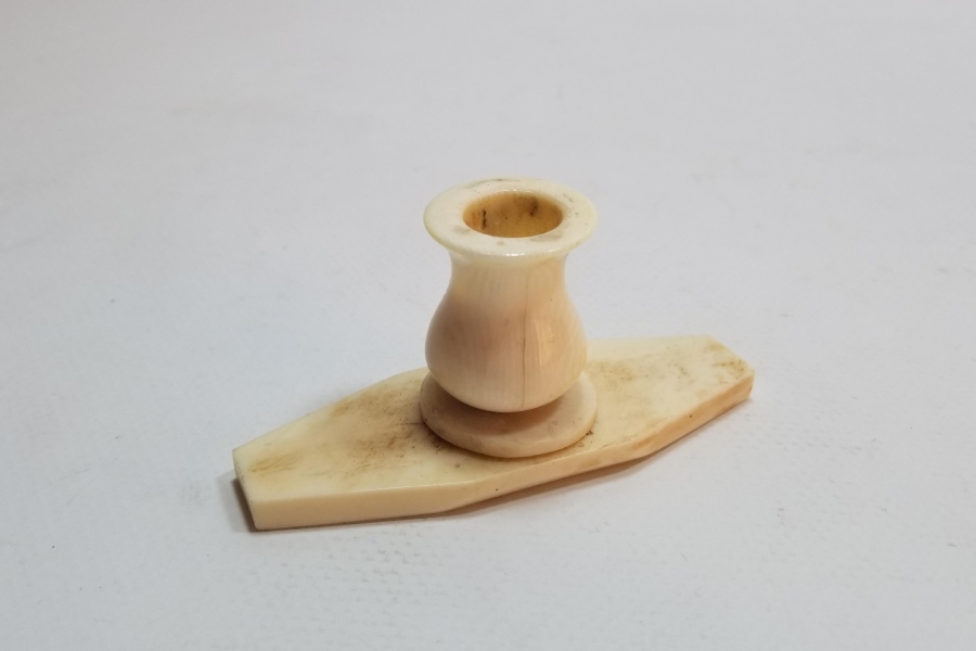 OSMANLI DÖNEMİ LALE FORMLU FİLDİŞİ HATTAT MUMLUĞU