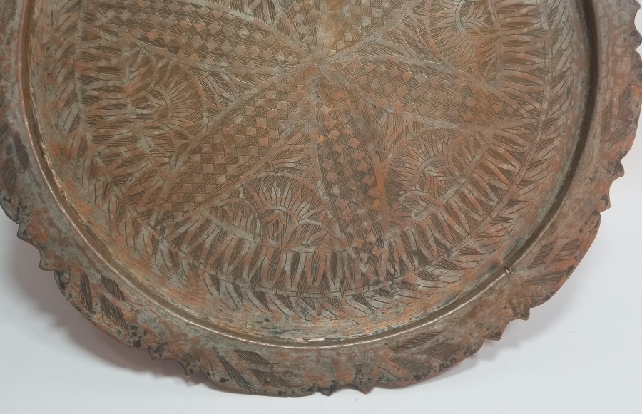 OSMANLI DÖNEMİ TAMAMI İŞLEMELİ BOSNA KAHVE TEPSİSİ