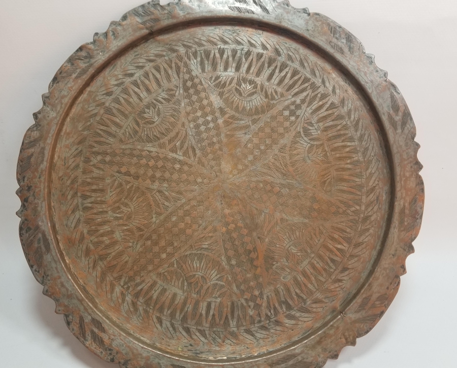 OSMANLI DÖNEMİ TAMAMI İŞLEMELİ BOSNA KAHVE TEPSİSİ