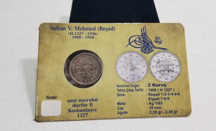 SULTAN MEHMET REŞAT HAN DÖNEMİ GÜMÜŞ 2 KURUŞ MECİDİYE