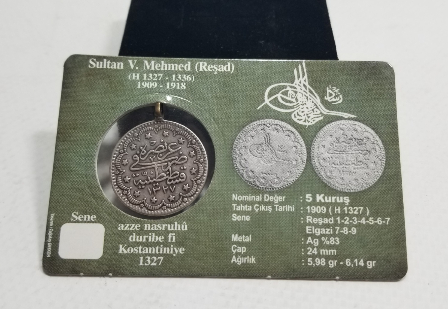 SULTAN MEHMET REŞAD DÖNEMİ GÜMÜŞ 5 KURUŞ MECİDİYE