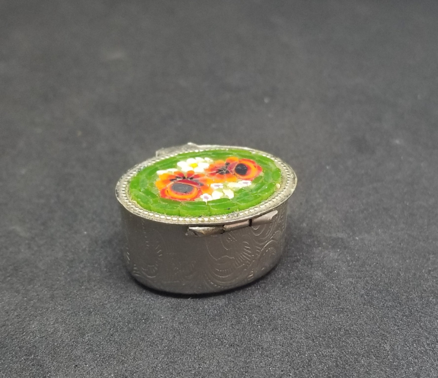 MİKRO MOZAİK ANTİKA KAPAKLI MÜCEVHER KUTUSU