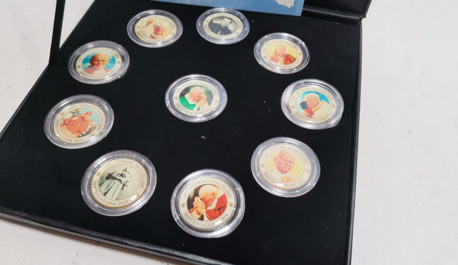 PAPA 2. GIOVANNI PAOLO GÖRSELLİ GÜMÜŞ KAPLAMA HATIRA PARA SETİ