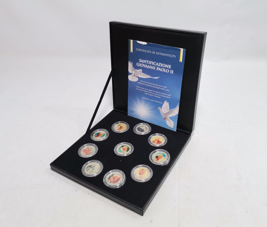 PAPA 2. GIOVANNI PAOLO GÖRSELLİ GÜMÜŞ KAPLAMA HATIRA PARA SETİ
