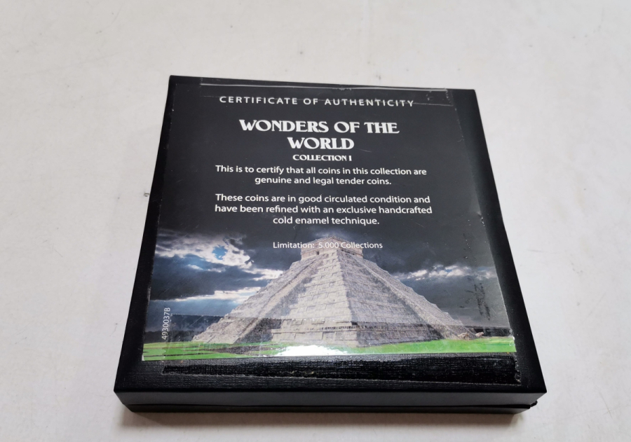 DÜNYANIN 7 HARİKASI GÖRSELLİ GÜMÜŞ KAPLAMA HATIRA PARA SETİ