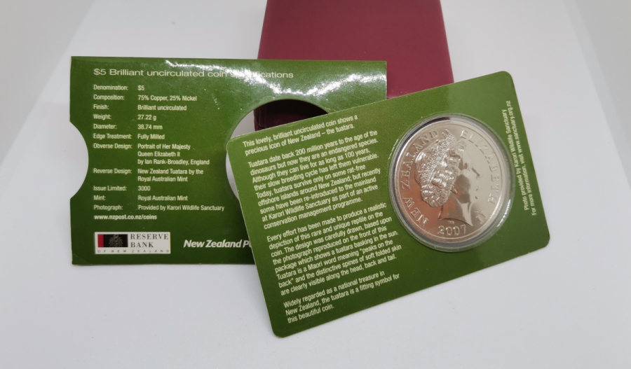 2007 YENİ ZELANDA HATIRA 5 DOLAR