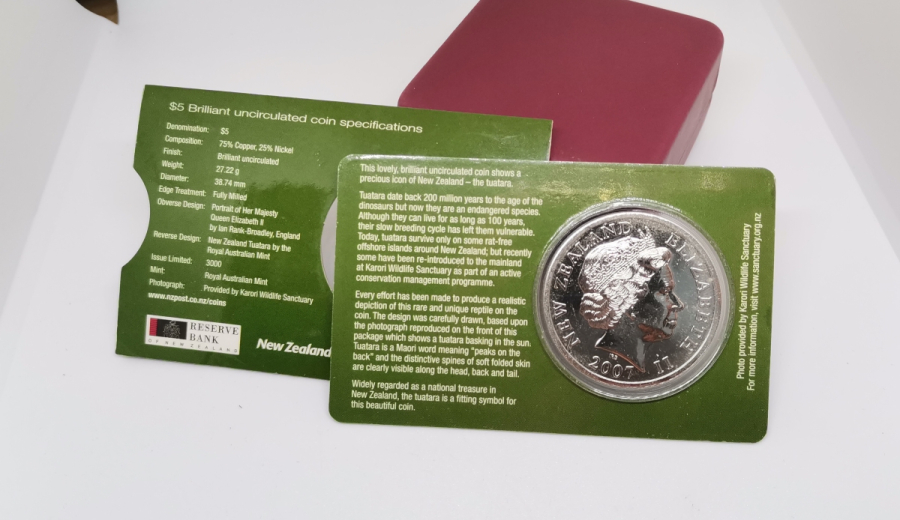 2007 YENİ ZELANDA HATIRA 5 DOLAR