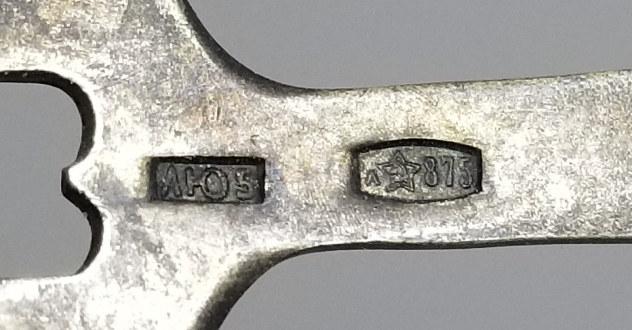 ORAK ÇEKİÇ DAMGALI ANTİKA MİNELİ RUS GÜMÜŞ PEYNİR ÇATALI