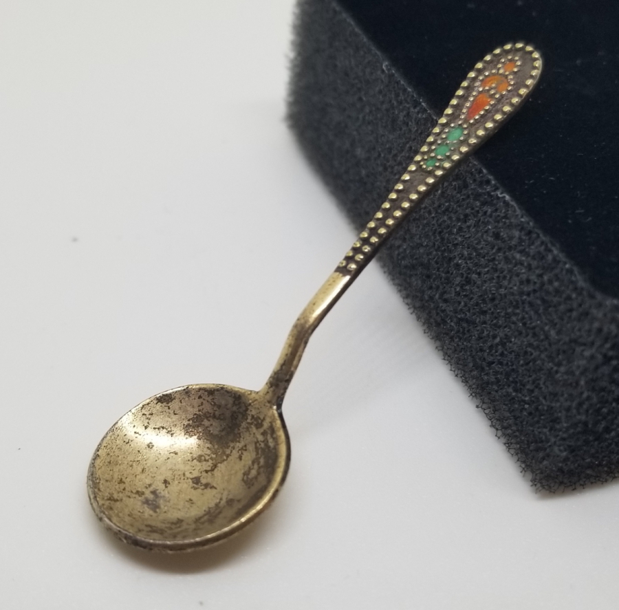 ORAK ÇEKİÇ DAMGALI ANTİKA RUS GÜMÜŞ HAYVAR KAŞIĞI