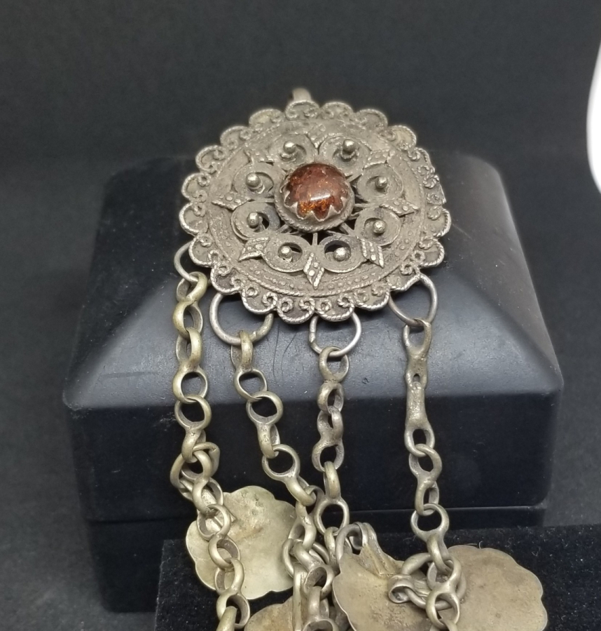 OSMANLI DÖNEMİ KABARTMA İŞÇİLİKLİ NADİR TİPTE FES SÜSÜ