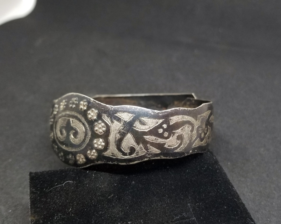 OSMANLI DÖNEMİ SAVATLI GÜMÜŞ VAN LALESİ GÖRSELLİ BİLEZİK