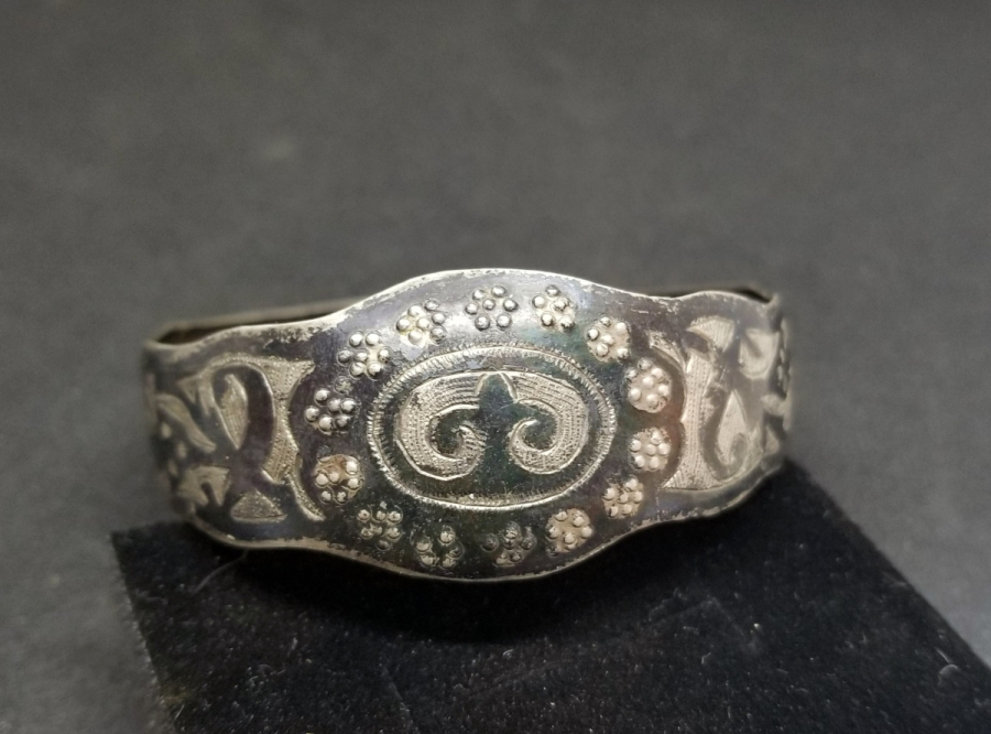 OSMANLI DÖNEMİ SAVATLI GÜMÜŞ VAN LALESİ GÖRSELLİ BİLEZİK