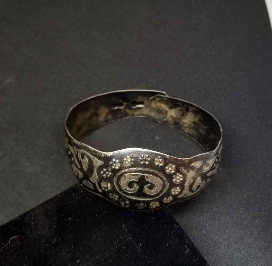 OSMANLI DÖNEMİ SAVATLI GÜMÜŞ VAN LALESİ GÖRSELLİ BİLEZİK