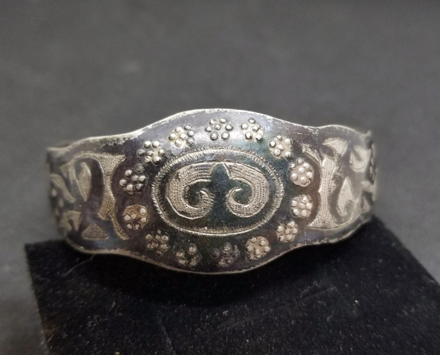 OSMANLI DÖNEMİ SAVATLI GÜMÜŞ VAN LALESİ GÖRSELLİ BİLEZİK