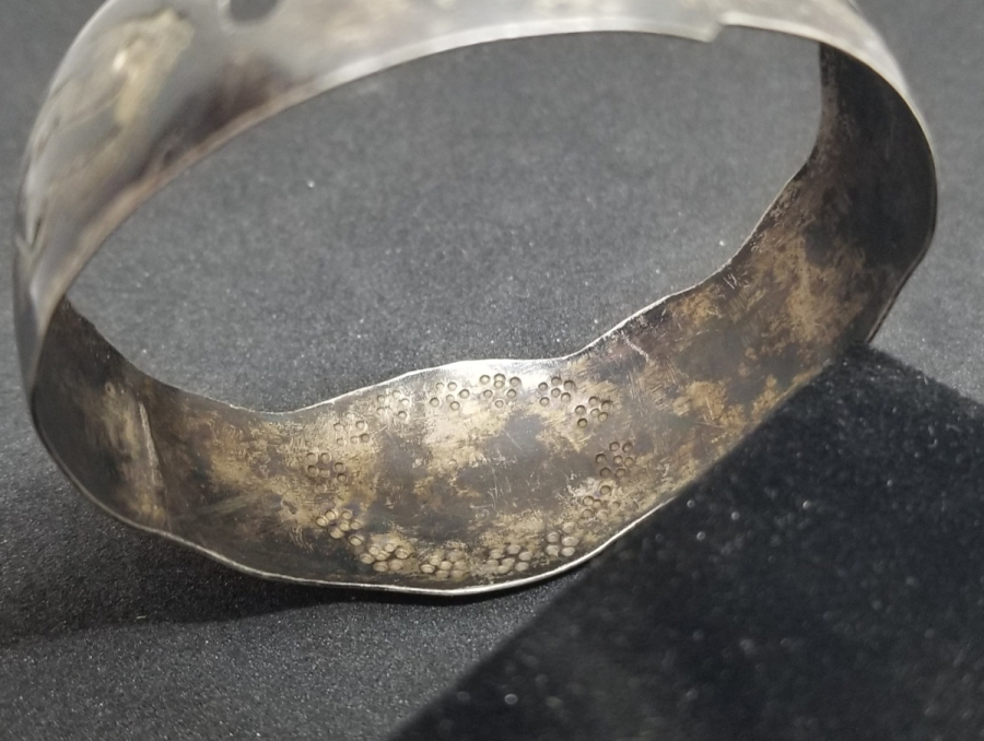 OSMANLI DÖNEMİ SAVATLI GÜMÜŞ VAN LALESİ GÖRSELLİ BİLEZİK