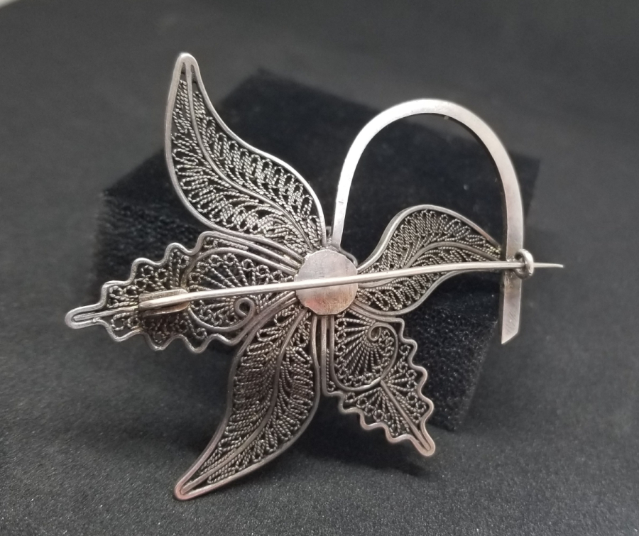 TELKARİ İŞÇİLİKLİ EL YAPIMI ANTİKA BROŞ