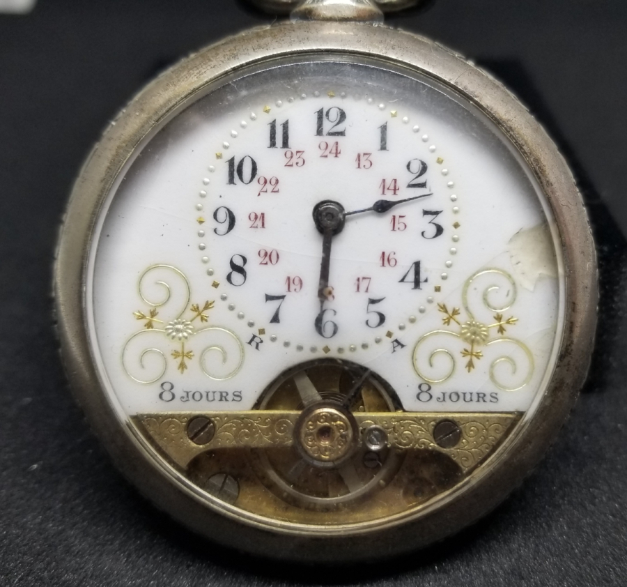 OSMANLI DÖNEMİ GÜMÜŞ KASA 8 GÜNLÜK NADİR TİPTE KURMALI CEP SAATİ