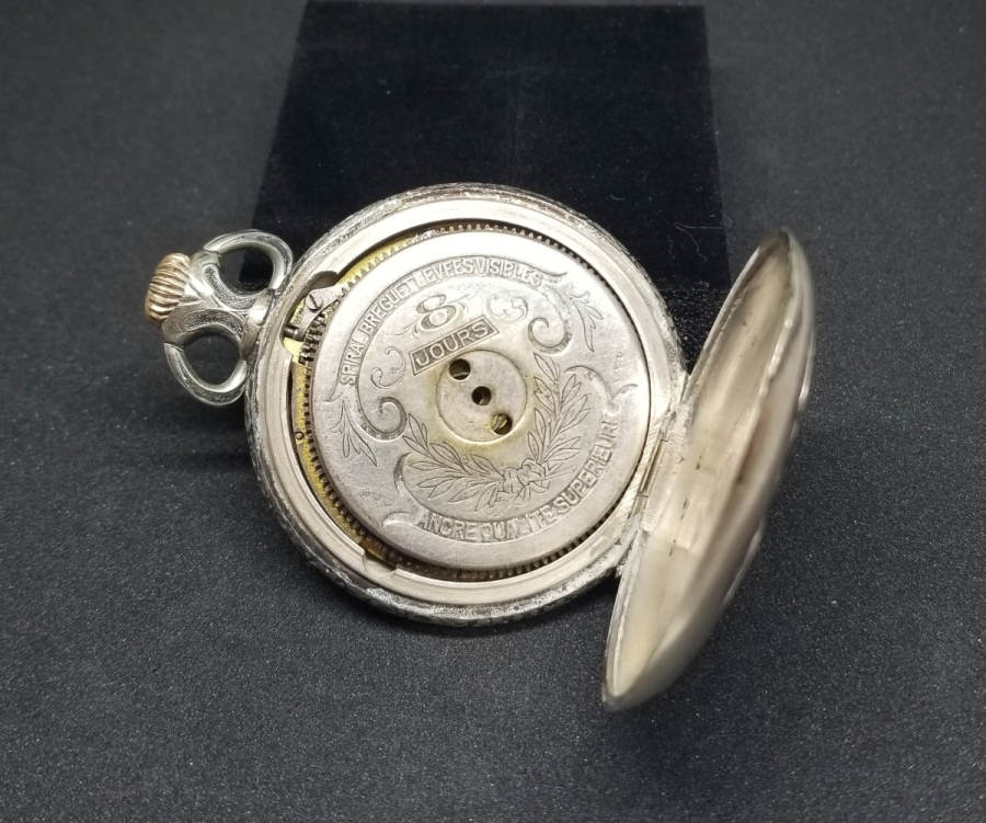 OSMANLI DÖNEMİ GÜMÜŞ KASA 8 GÜNLÜK NADİR TİPTE KURMALI CEP SAATİ