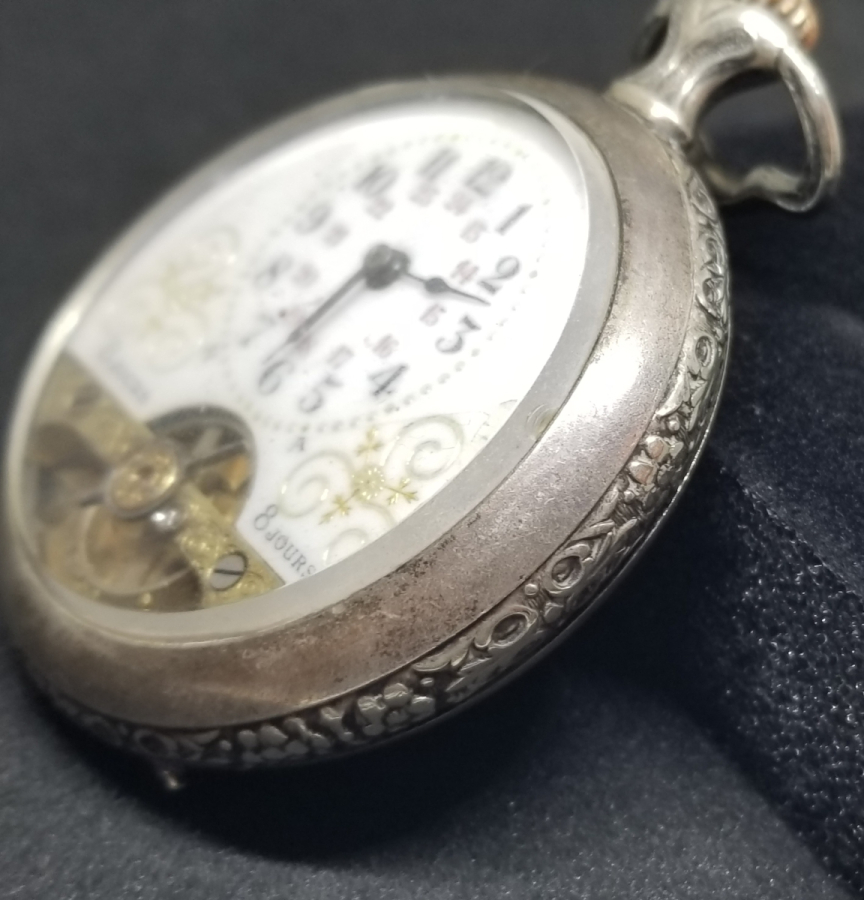 OSMANLI DÖNEMİ GÜMÜŞ KASA 8 GÜNLÜK NADİR TİPTE KURMALI CEP SAATİ