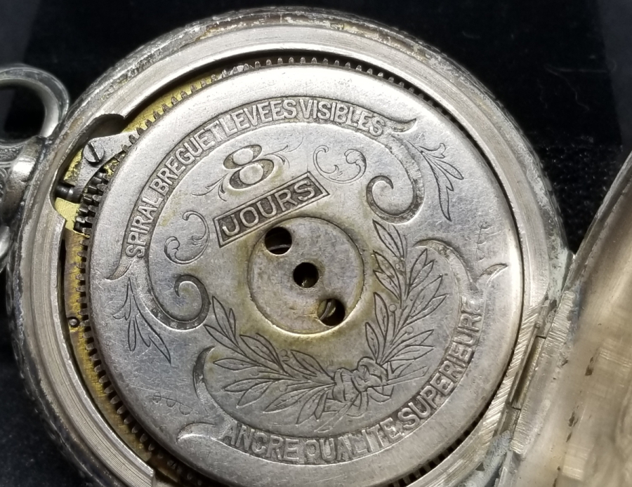 OSMANLI DÖNEMİ GÜMÜŞ KASA 8 GÜNLÜK NADİR TİPTE KURMALI CEP SAATİ