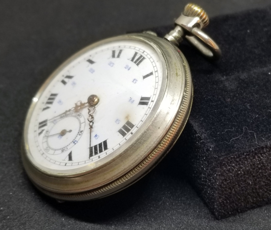 GÜMÜŞ KASA ANTİKA KURMALI CEP SAATİ