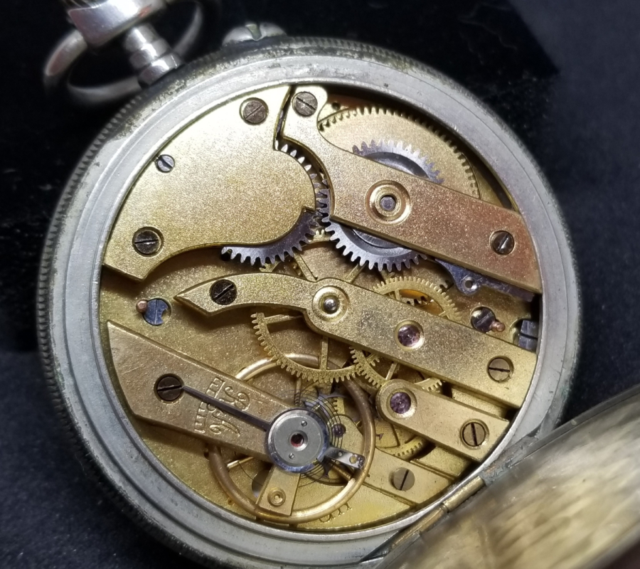 GÜMÜŞ KASA ANTİKA KURMALI CEP SAATİ