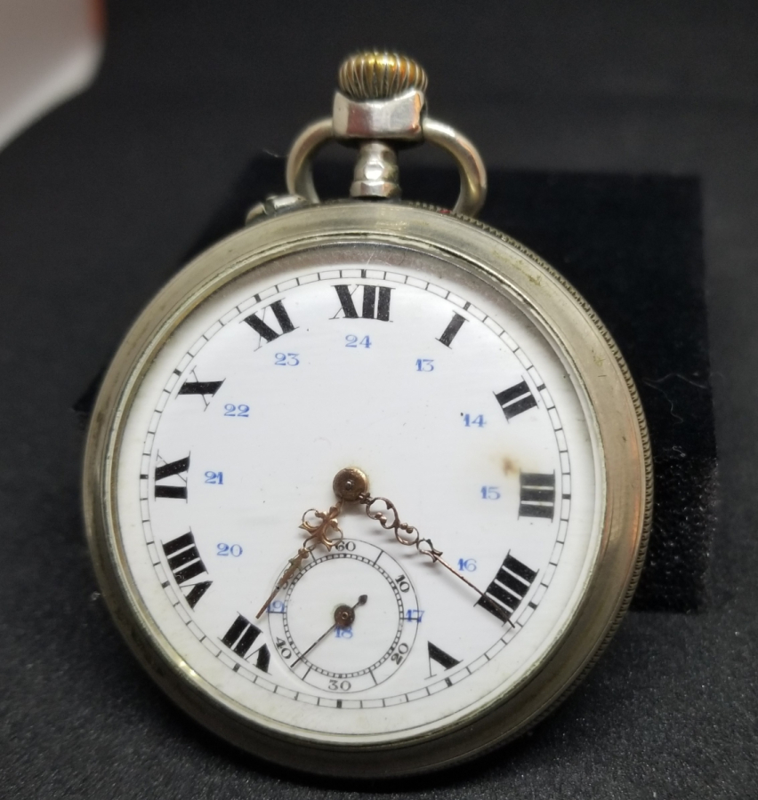 GÜMÜŞ KASA ANTİKA KURMALI CEP SAATİ