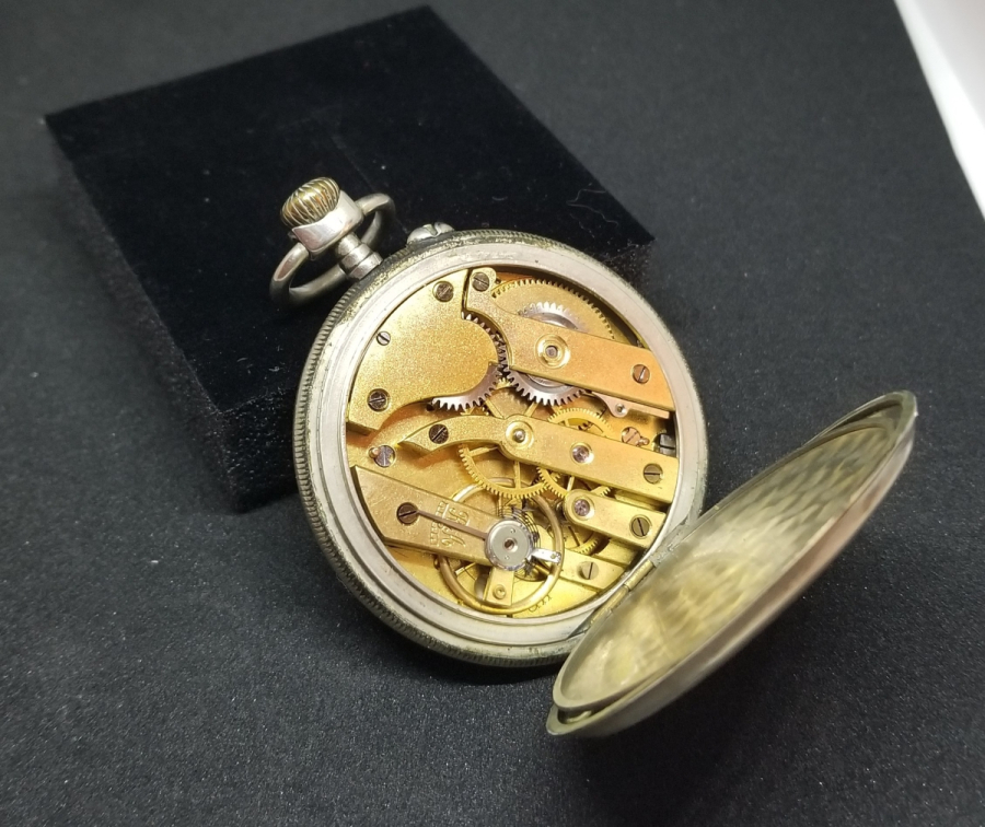 GÜMÜŞ KASA ANTİKA KURMALI CEP SAATİ