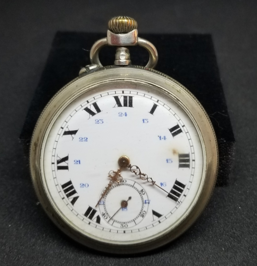 GÜMÜŞ KASA ANTİKA KURMALI CEP SAATİ