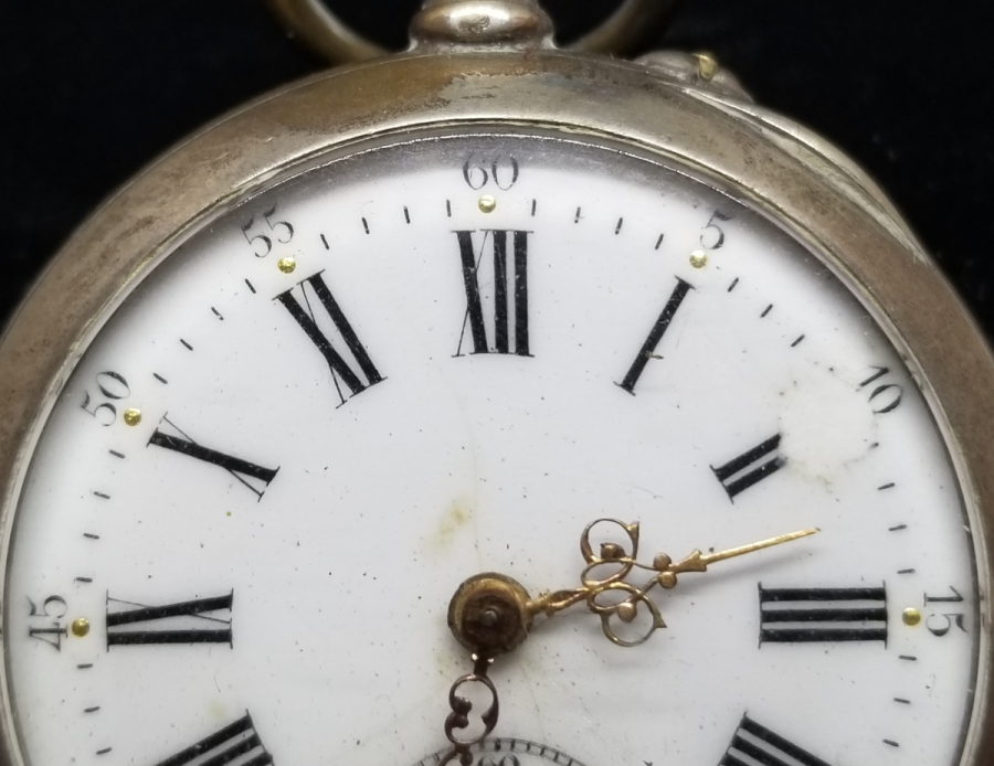 OSMANLI DÖNEMİ GÜMÜŞ KASA VE KADRANI ALTIN DAMLALI KURMALI CEP SAATİ