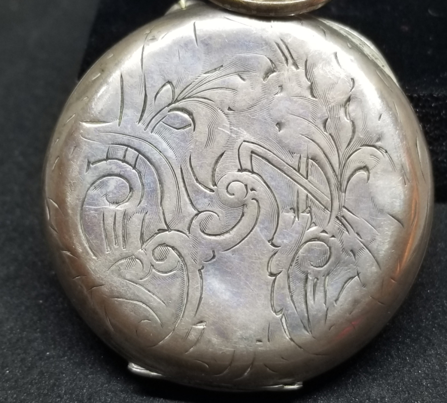 OSMANLI DÖNEMİ GÜMÜŞ KASA VE KADRANI ALTIN DAMLALI KURMALI CEP SAATİ