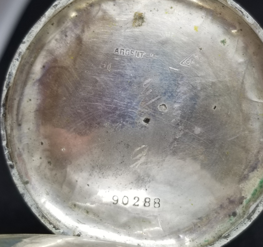 OSMANLI DÖNEMİ GÜMÜŞ KASA VE KADRANI ALTIN DAMLALI KURMALI CEP SAATİ