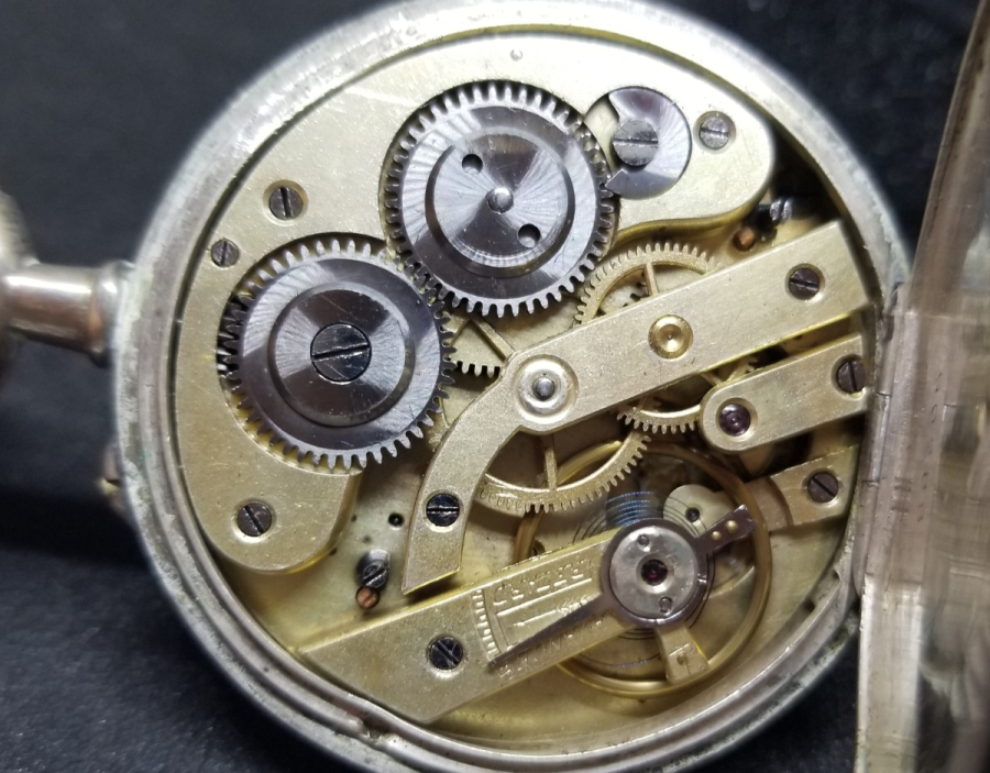 OSMANLI DÖNEMİ GÜMÜŞ KASA VE KADRANI ALTIN DAMLALI KURMALI CEP SAATİ