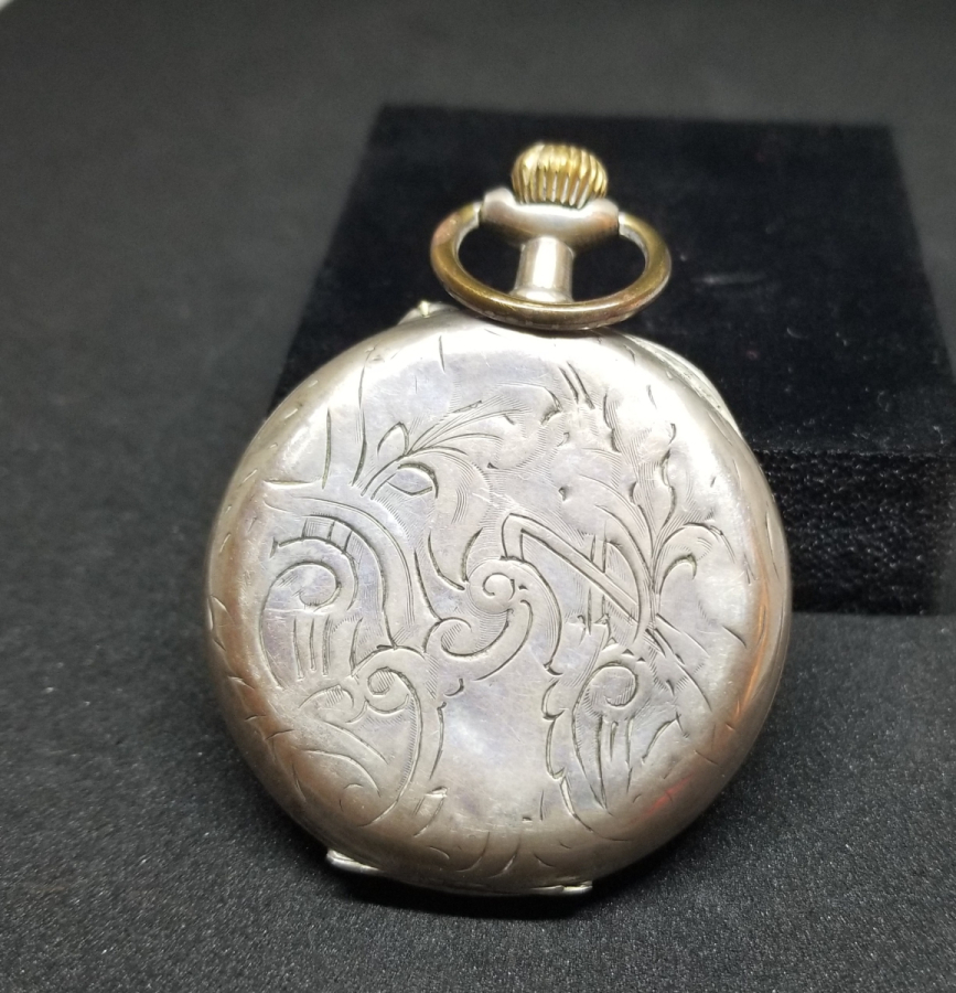 OSMANLI DÖNEMİ GÜMÜŞ KASA VE KADRANI ALTIN DAMLALI KURMALI CEP SAATİ