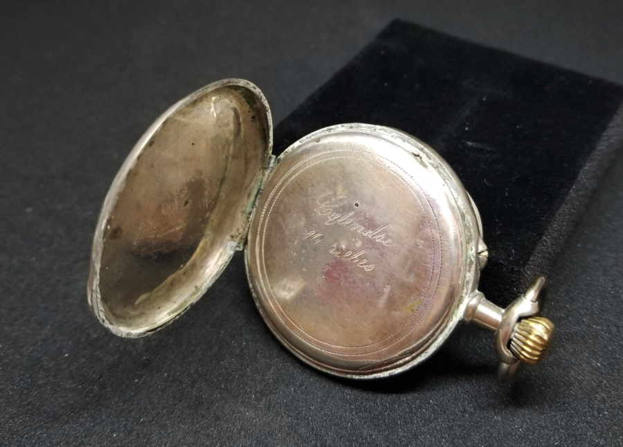 OSMANLI DÖNEMİ GÜMÜŞ KASA VE KADRANI ALTIN DAMLALI KURMALI CEP SAATİ