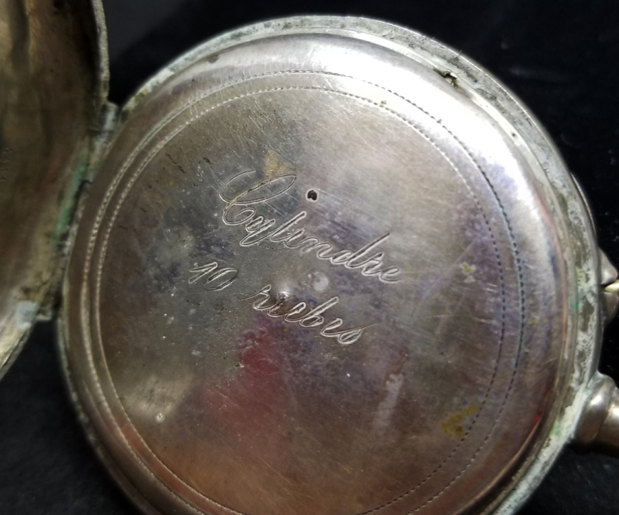 OSMANLI DÖNEMİ GÜMÜŞ KASA VE KADRANI ALTIN DAMLALI KURMALI CEP SAATİ