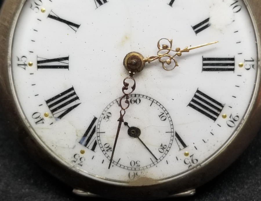 OSMANLI DÖNEMİ GÜMÜŞ KASA VE KADRANI ALTIN DAMLALI KURMALI CEP SAATİ