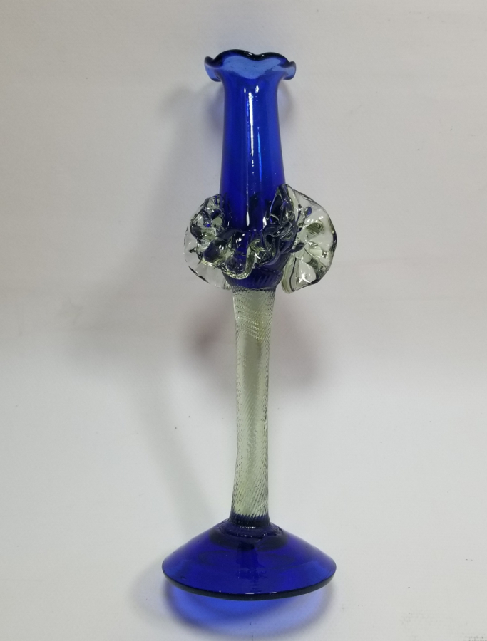 ÜFLEME CAMDAN MAMUL ANTİKA FIRFIRLI CAM MUMLUK