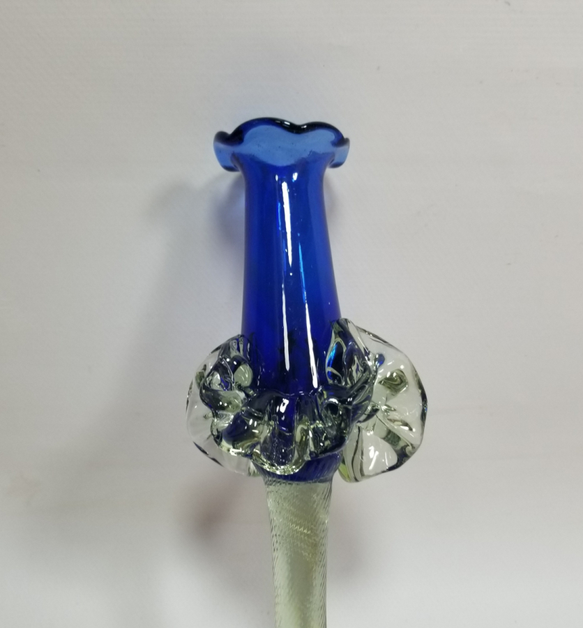 ÜFLEME CAMDAN MAMUL ANTİKA FIRFIRLI CAM MUMLUK