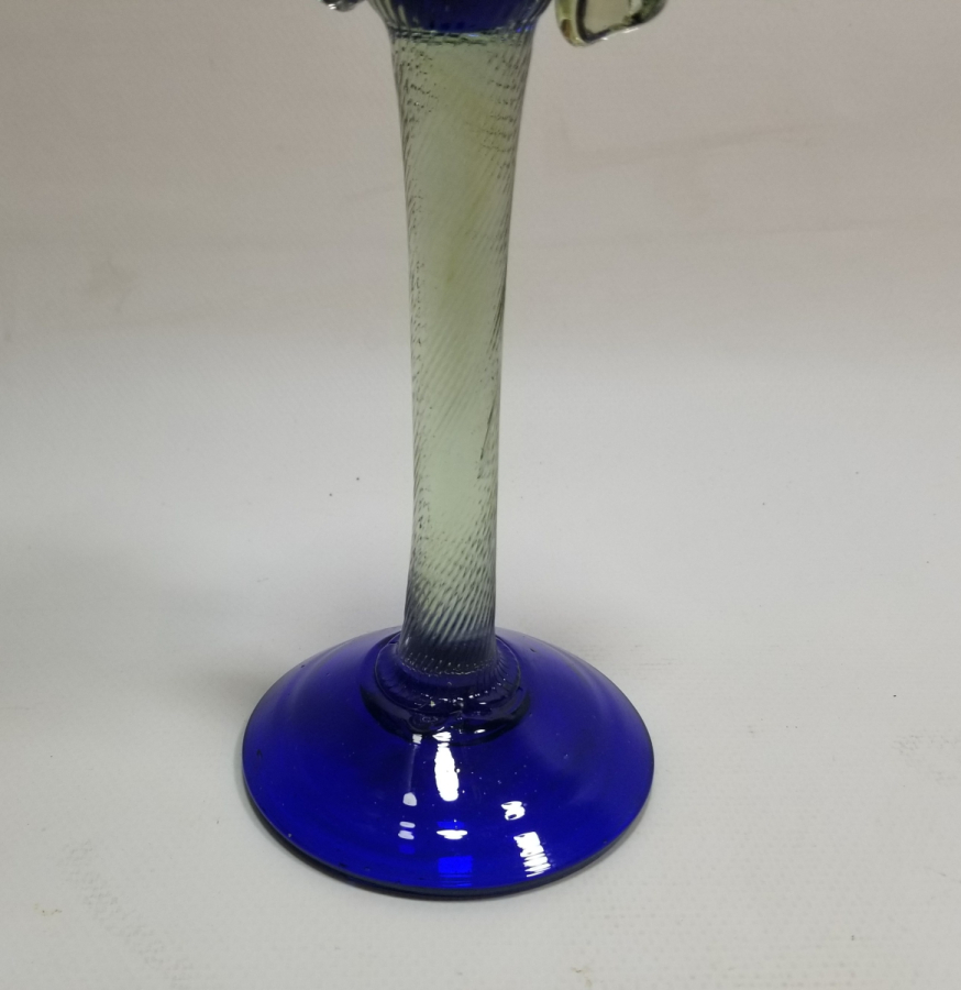 ÜFLEME CAMDAN MAMUL ANTİKA FIRFIRLI CAM MUMLUK