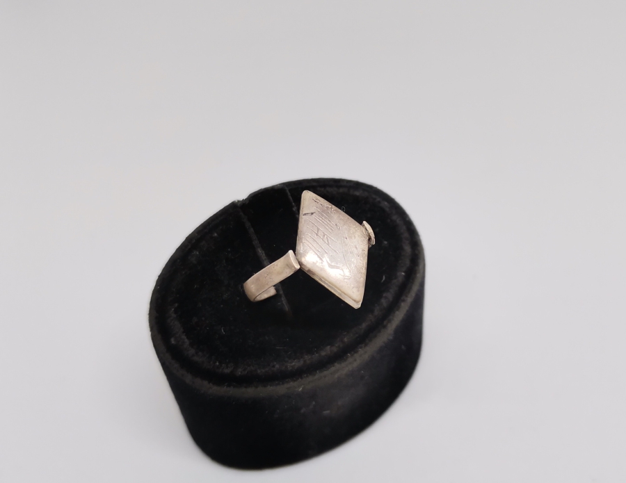 ÜZERİ EBCED HESAPLI ÖZEL YAPIM ANTİKA GÜMÜŞ TILSIM YÜZÜK