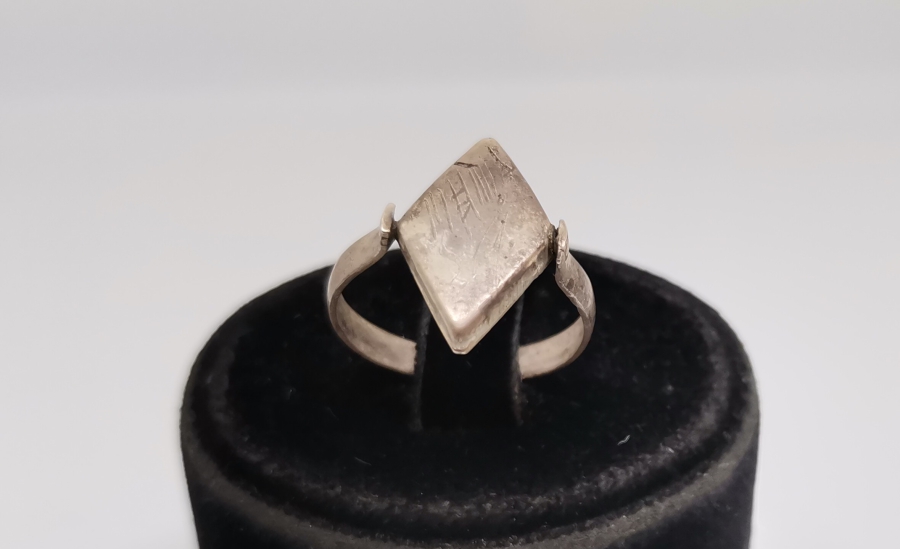 ÜZERİ EBCED HESAPLI ÖZEL YAPIM ANTİKA GÜMÜŞ TILSIM YÜZÜK