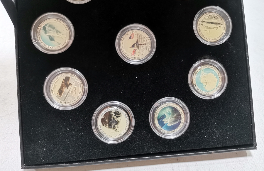 GÜNEY KUTBUNUN KEŞFİNİN 100. YILI HATIRASI GÜMÜŞ KAPLAMA PARA SETİ