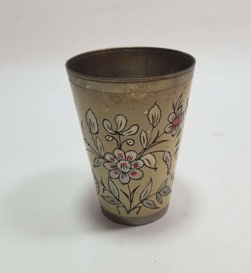 HAC HATIRASI KALEM İŞÇİLİKLİ ANTİKA ŞERBET BARDAĞI