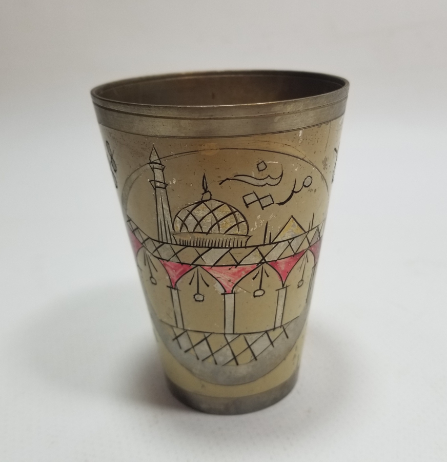 HAC HATIRASI KALEM İŞÇİLİKLİ ANTİKA ŞERBET BARDAĞI