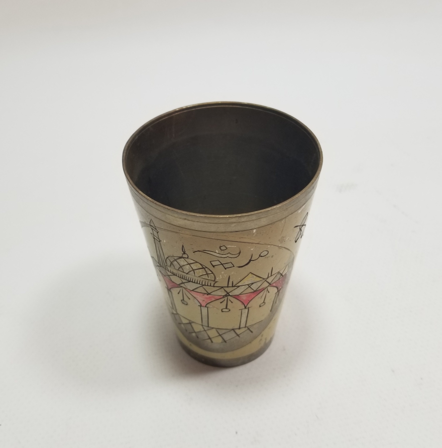 HAC HATIRASI KALEM İŞÇİLİKLİ ANTİKA ŞERBET BARDAĞI