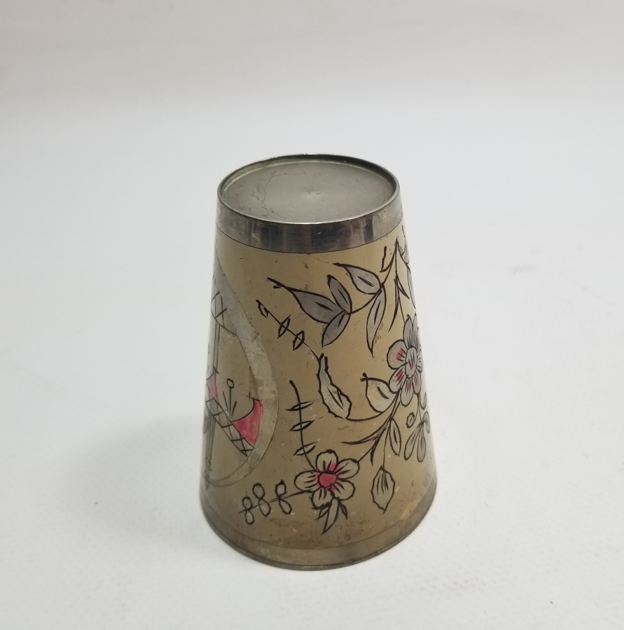 HAC HATIRASI KALEM İŞÇİLİKLİ ANTİKA ŞERBET BARDAĞI